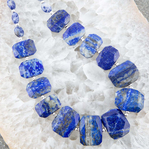 Blue Lapis Sterling Silver Statement Necklace - Barse Jewelry