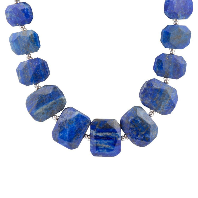 Blue Lapis Sterling Silver Statement Necklace - Barse Jewelry