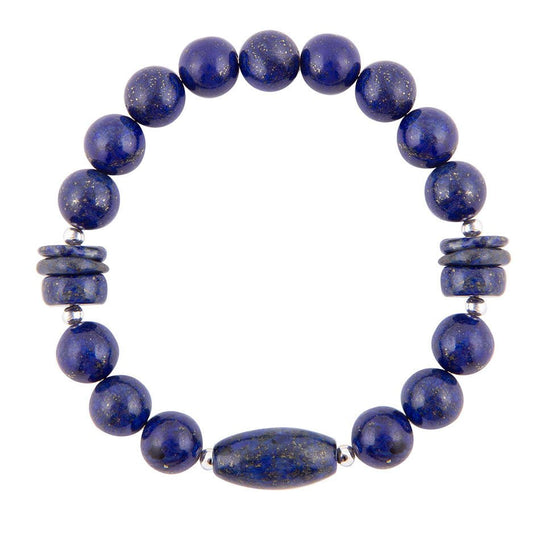 Blue Lapis Beaded Stretch Bracelet