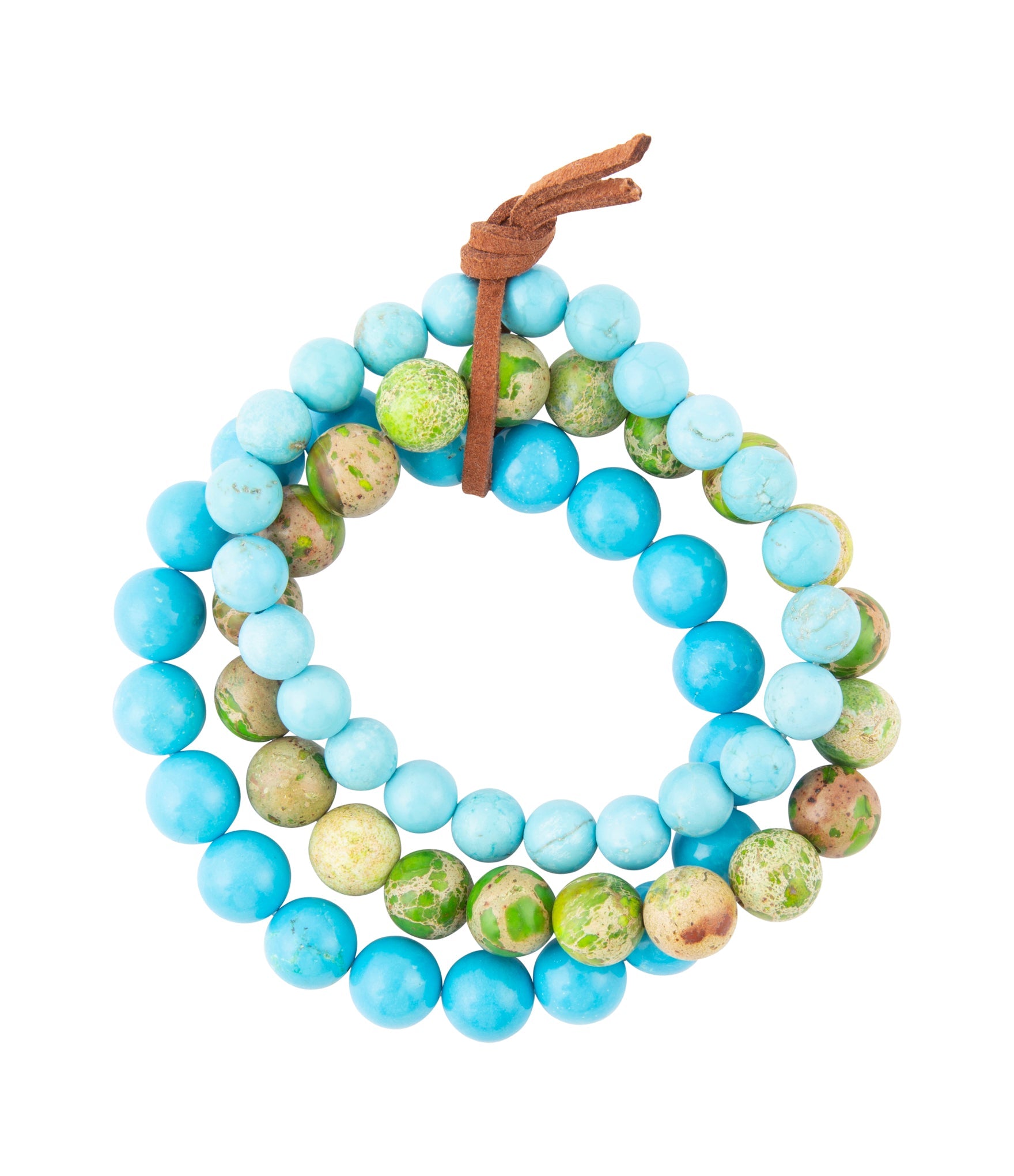 Blue Magnesite and Green Jasper Bracelet Set - Barse Jewelry