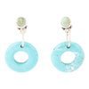 Blue Magnesite Donut Sterling Silver Drop Earrings - Barse Jewelry