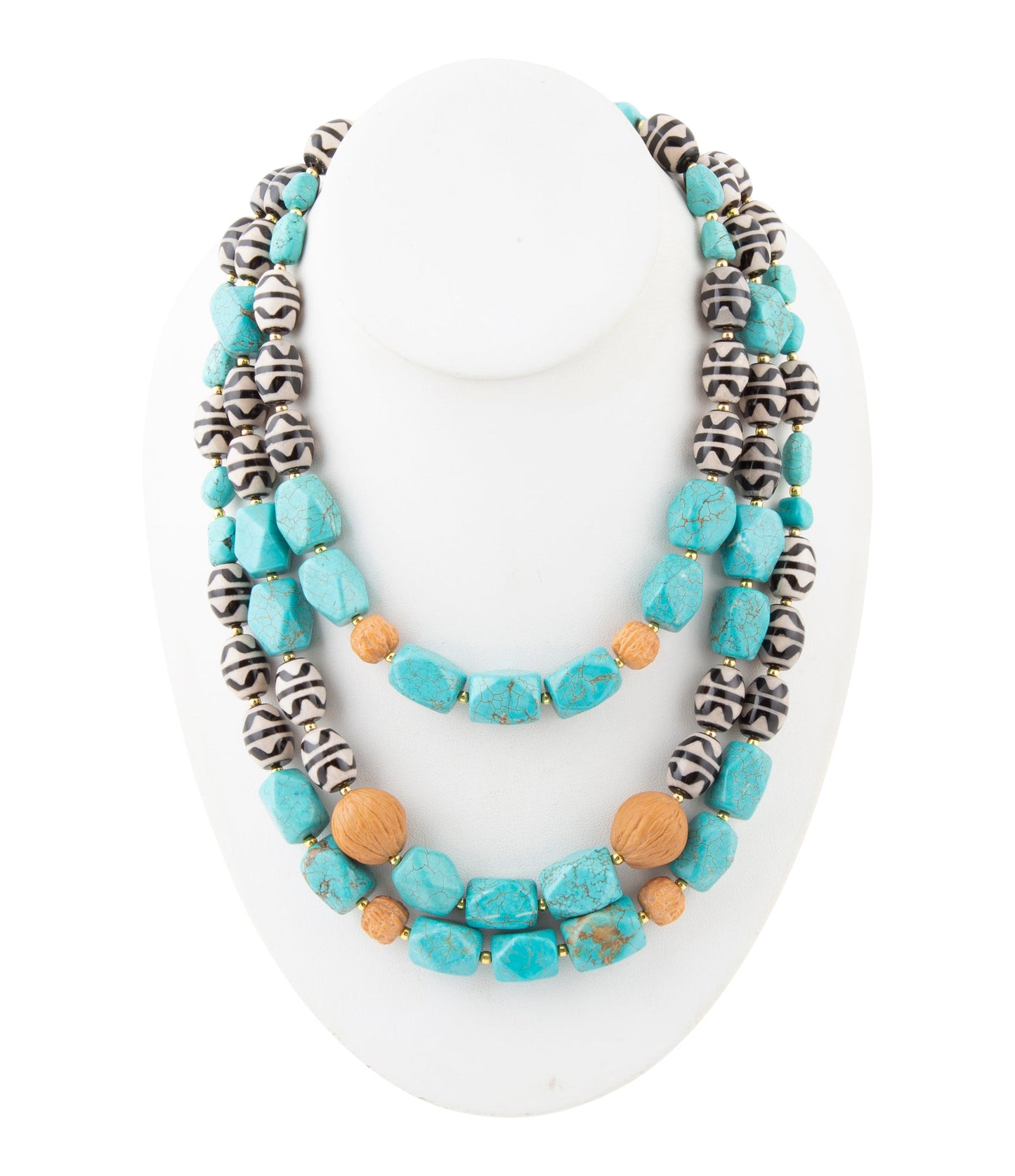 Blue Magnesite Golden Strand Necklace - Barse Jewelry