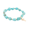 Blue Magnesite on the Cross Golden Charm Bracelet - Barse Jewelry