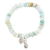 Blue Mint Amazonite and Silver Charm Stretch Bracelet - Barse Jewelry