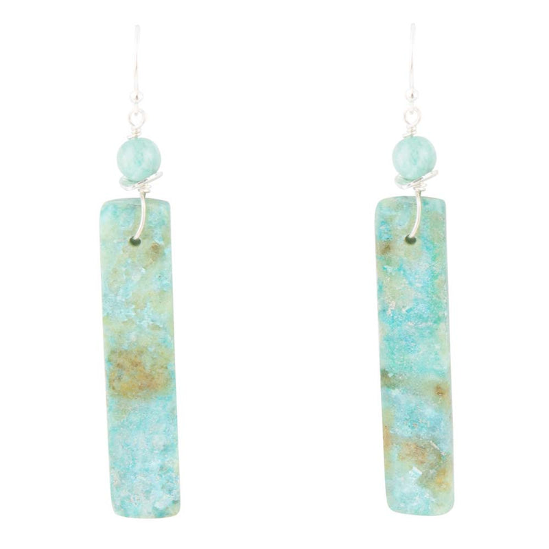 Blue Mint Amazonite Elongated Drop Earrings - Barse Jewelry