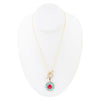 Blue Turquoise and Red Quartz Golden Chain Necklace - Barse Jewelry