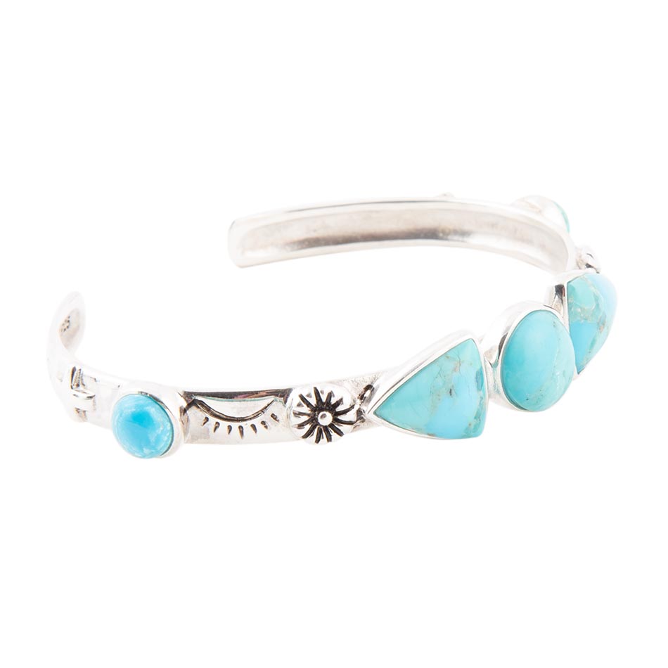 Blue Turquoise and Sterling Silver Cuff Bracelet - Barse Jewelry