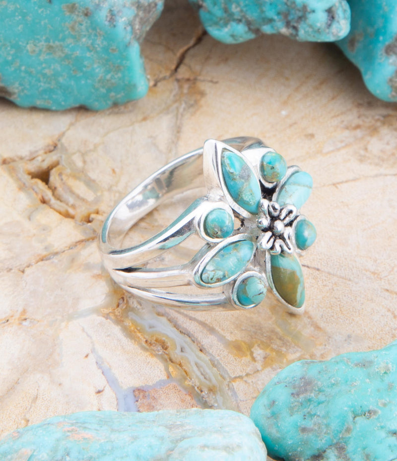 Blue Turquoise and Sterling Silver Statement Rings - Barse Jewelry