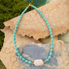 Blue Turquoise Cirrus Golden Necklace - Barse Jewelry