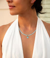 Blue Turquoise Cros Golden Pendant Necklace - Barse Jewelry