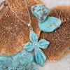 Blue Turquoise Cross Pendant Sterling Silver Necklace - Barse Jewelry