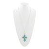 Blue Turquoise Cross Pendant Sterling Silver Necklace - Barse Jewelry
