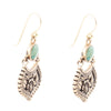 Blue Turquoise Flourish Golden Drop Earrings - Barse Jewelry