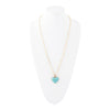 Blue Turquoise Heart Pendant Golden Necklace - Barse Jewelry