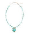 Blue Turquoise Heart Sterling Silver Pendant Necklace - Barse Jewelry