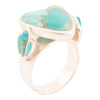 Blue Turquoise Heart Sterling Silver Statement Ring - Barse Jewelry