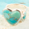 Blue Turquoise Heart Sterling Silver Statement Ring - Barse Jewelry