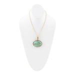 Blue Turquoise Long Golden Chain Necklace - Barse Jewelry