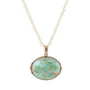 Blue Turquoise Long Golden Chain Necklace - Barse Jewelry