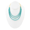 Blue Turquoise Magnesite Golden Mecklace - Barse Jewelry