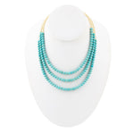 Blue Turquoise Magnesite Golden Mecklace - Barse Jewelry