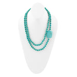 Blue Turquoise Magnesite Stone Knotted Necklace - Barse Jewelry