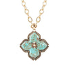 Blue Turquoise Maltese Golden Cross Pendant - Barse Jewelry