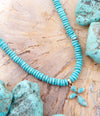 Blue Turquoise on the Cross Pendant Necklace - Barse Jewelry