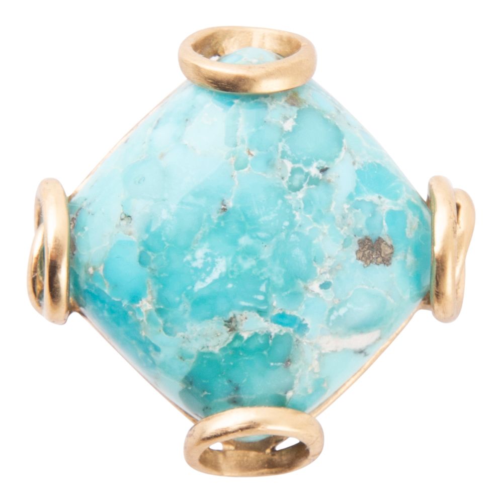 Blue Turquoise Rhombuse Statement Ring - Barse Jewelry