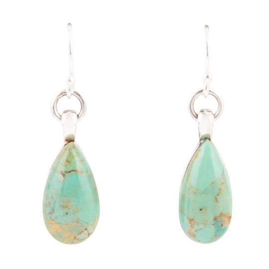 Bold Blue Turquoise and Sterling Silver Drop Earrings