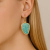 Bold Blue Turquoise Golden Drop Earrings - Barse Jewelry