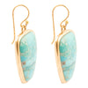Bold Blue Turquoise Golden Drop Earrings - Barse Jewelry
