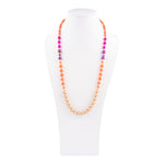 Bordeaux Orange Coral Golden Long Necklace - Barse Jewelry