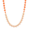 Bordeaux Orange Coral Golden Long Necklace - Barse Jewelry