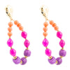 Bordeaux Purple Agate Golden Shell Drop Earrings - Barse Jewelry