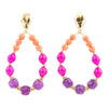 Bordeaux Purple Agate Golden Shell Drop Earrings - Barse Jewelry