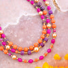 Bordeaux Purple Agate Golden Statement Necklace - Barse Jewelry