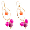 Bordeaux Purple Jade Chandelier Golden Earrings - Barse Jewelry