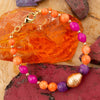 Bordeaux Purple Jade Golden Chunky Bracelet - Barse Jewelry