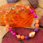 Bordeaux Purple Jade Golden Chunky Bracelet - Barse Jewelry
