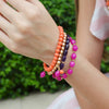 Bordeaux Purple Jade Golden Stretch Bracelet Set - Barse Jewelry