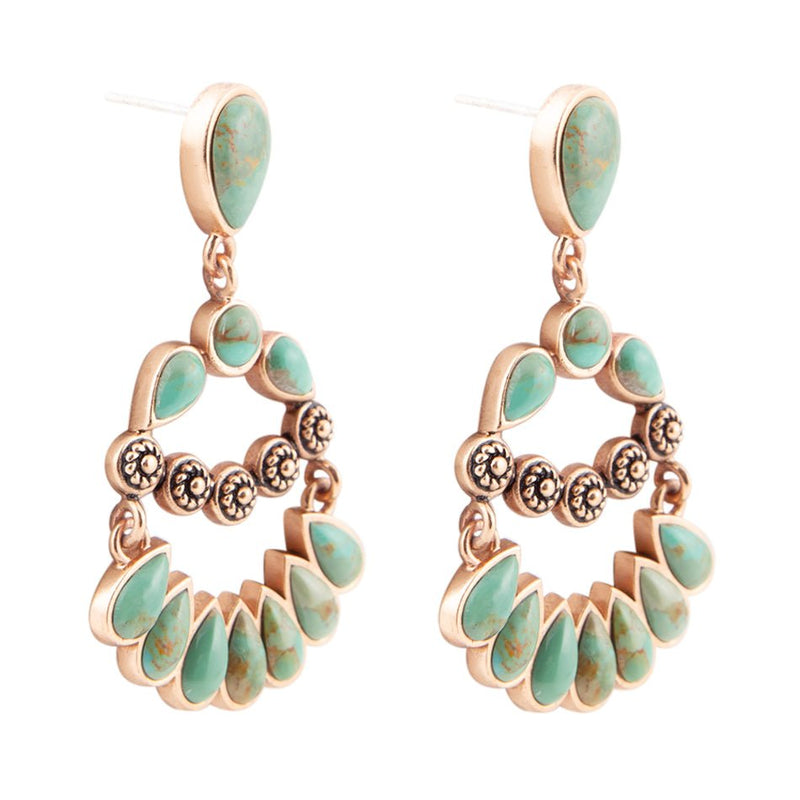 Botanical Green Turquoise Statement Earrings - Barse Jewelry