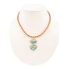 Bronco Blue Turquoise Sterling Silver Concho Pendant Leather Necklace - Barse Jewelry