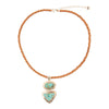 Bronco Blue Turquoise Sterling Silver Concho Pendant Leather Necklace - Barse Jewelry