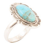 Bronco Blue Turquoise Sterling Silver Concho Ring - Barse Jewelry