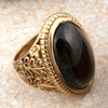 Brown Smoky Quartz Shimmer Golden Statement Ring - Barse Jewelry