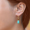 Brown Smoky Tiger's Eye and Turquoise Double Drop Earrings - Barse Jewelry