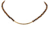 Brown Tiger's Eye Golden Bar Necklace - Barse Jewelry
