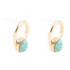 Calgary Blue Turquoise Post Golden Earrings - Barse Jewelry
