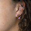 Calgary Pink Spiny Oyster Matrix Post Golden Earrings - Barse Jewelry